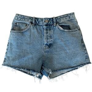 BDG High Rise Cutoff Jean Shorts SIZE 29 Raw Hem Distress Daisy Duke Rigid Denim